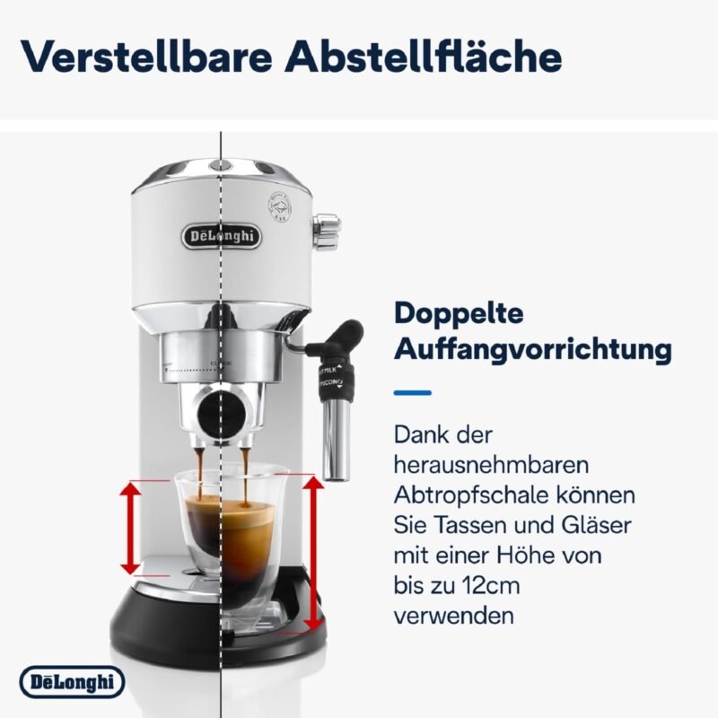 De'Longhi Dedica Style EC685.M Espresso Machine – Slim 15 cm Design, Milk Frother, 15-Bar Pressure, 1L Water Tank, Compatible with Ground Coffee & ESE Pods, Stainless Steel - Image 65