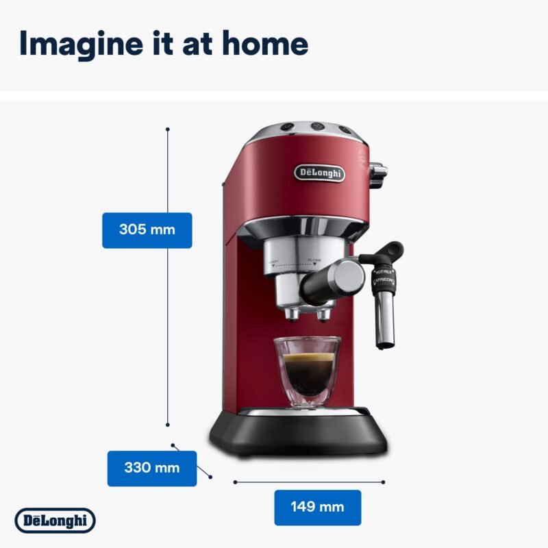 De’Longhi Dedica Style EC685M – 15-Bar Pump Espresso & Cappuccino Machine with Adjustable Cappuccino System, Slim 15 cm Silver Design - Image 26