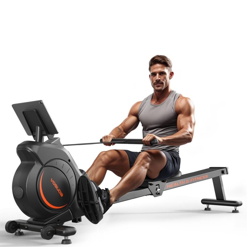 YOSUDA Magnetic/Water Rowing Machine 350 LB Weight Capacity - Foldable Rower for Home Use with Bluetooth, App Supported, Tablet Holder and Comfortable Seat Cushion