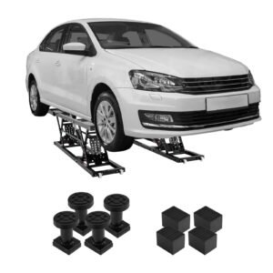 VEVOR Portable Car Lift – 7,000 lbs / 3,175 kg Capacity, 26.8" Max Height, Heavy-Duty Carbon Steel, 120V Scissor Lift for Garage, SUV, and Truck Maintenance