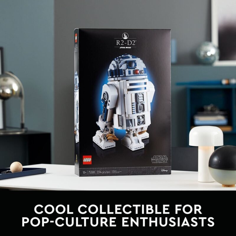 LEGO Star Wars R2-D2 75308 Droid Building Set for Adults, Collectible 3D Display Model with Info Plaque and Hidden Lightsaber, 2314 Pieces - Image 8