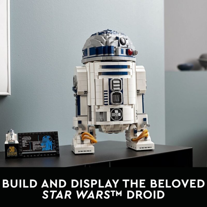 LEGO Star Wars R2-D2 75308 Droid Building Set for Adults, Collectible 3D Display Model with Info Plaque and Hidden Lightsaber, 2314 Pieces - Image 10