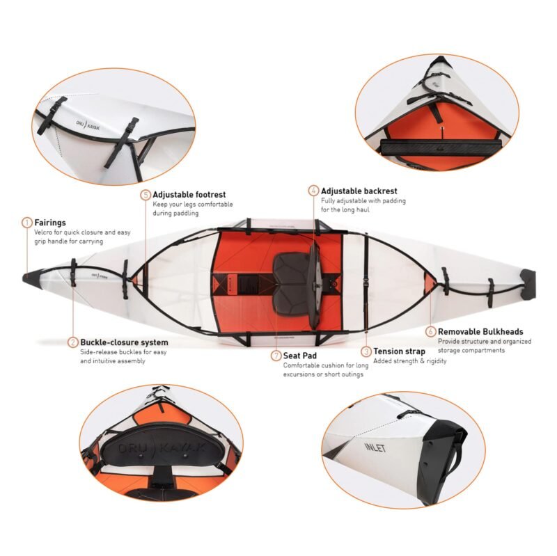 Oru Kayak Foldable Kayak Inlet | Stable, Durable, Lightweight - Lake and River Kayaks - Beginner, Intermediate - Size (Unfolded) - Image 24