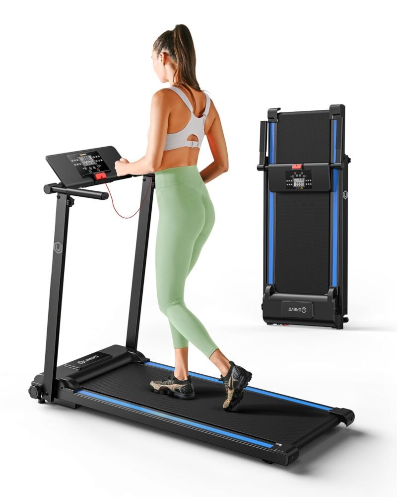 UREVO Walking Pad Treadmills for Home Office, Under Desk Compact Design Treadmill Portable Walking Pad Treadmill with Remote Control, LED Display - Image 2