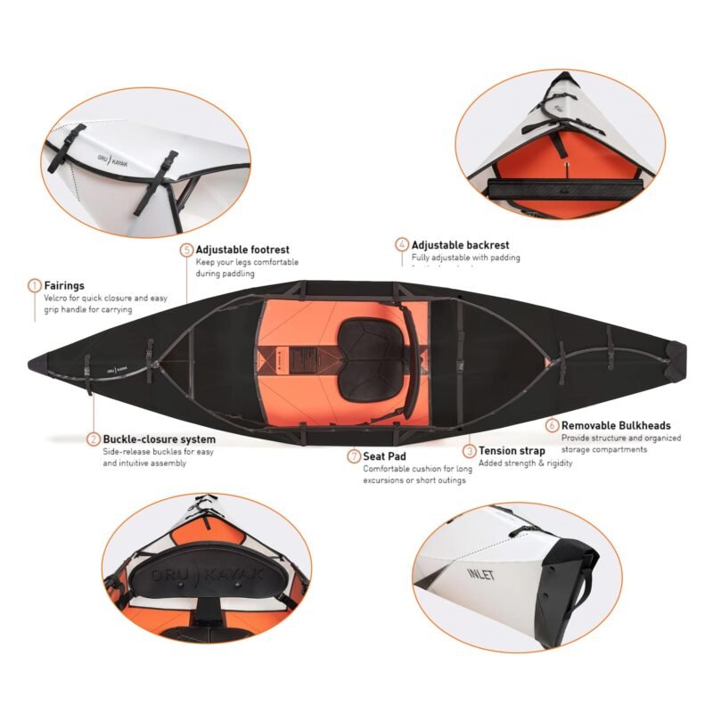 Oru Kayak Foldable Kayak Inlet | Stable, Durable, Lightweight - Lake and River Kayaks - Beginner, Intermediate - Size (Unfolded) - Image 7