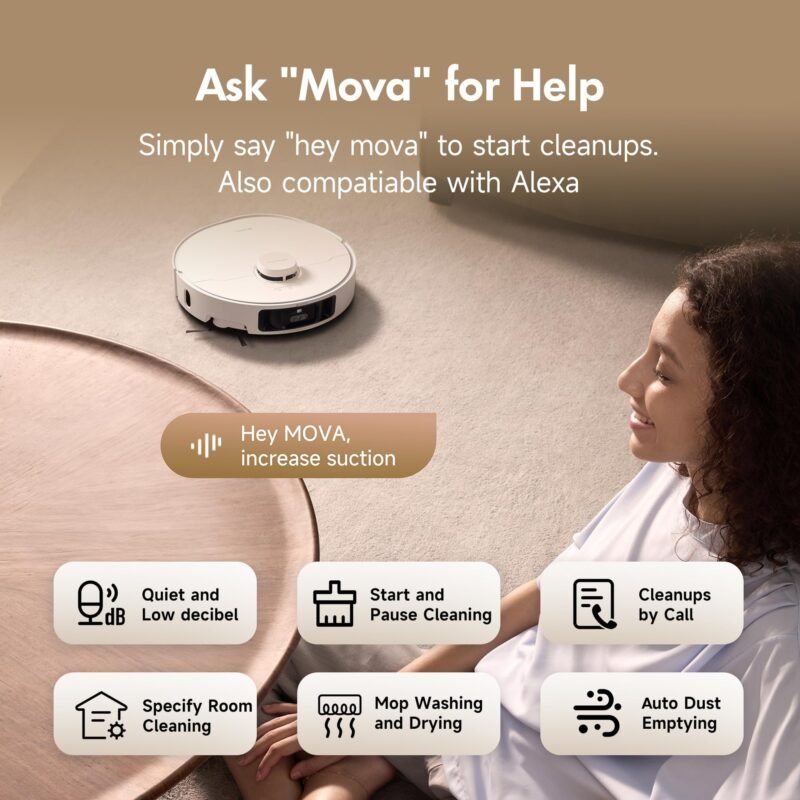 MOVA P10 Pro Ultra Robot Vacuum & Mop Combo | 13,000Pa Suction, 149℉ Mop Washing, Dual Spinning Mop, Auto Empty, App Control - Image 15