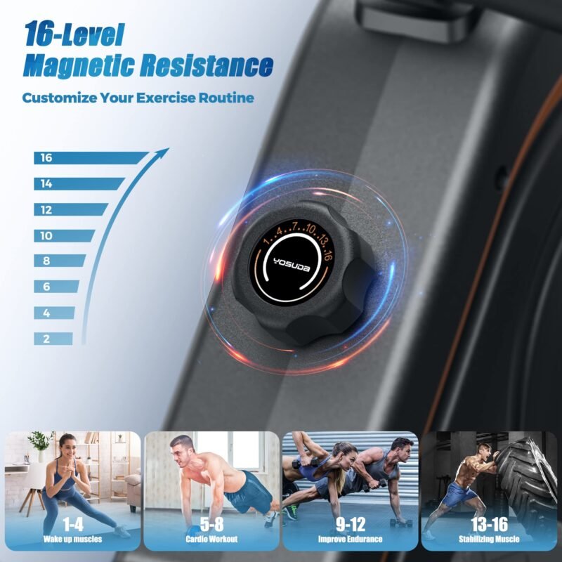YOSUDA Magnetic/Water Rowing Machine 350 LB Weight Capacity - Foldable Rower for Home Use with Bluetooth, App Supported, Tablet Holder and Comfortable Seat Cushion - Image 23
