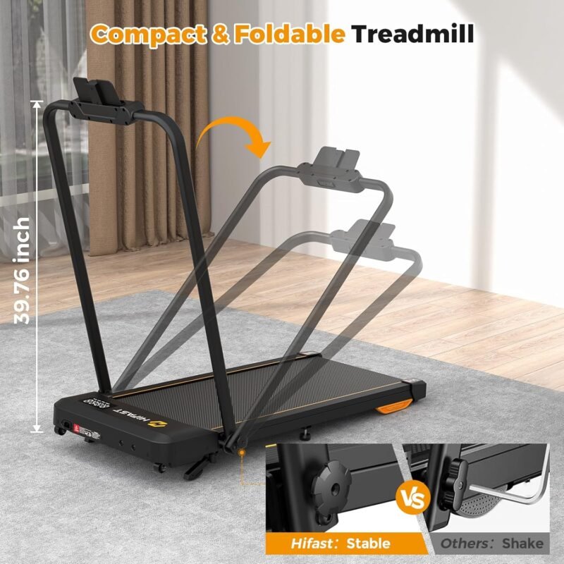 Walking Pad, Under Desk Treadmill for Home Office, Small Walking Pad with Handle Bar and Incline, Foldable Treadmill with Remote Control, APP - Image 7