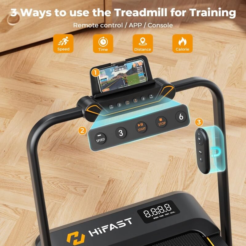 Walking Pad, Under Desk Treadmill for Home Office, Small Walking Pad with Handle Bar and Incline, Foldable Treadmill with Remote Control, APP - Image 6