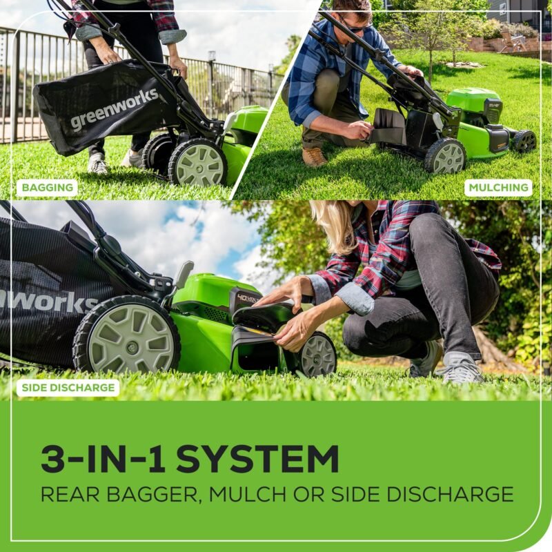 Greenworks 40V Cordless Electric Lawn Mower – 16″ (40.6 cm) Deck, 4.0 Ah Battery, 45 Min Runtime - Image 23